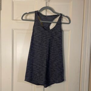 Lululemon Woman’s black/grey heathered Loose Pleated Back razor Top SZ  Small